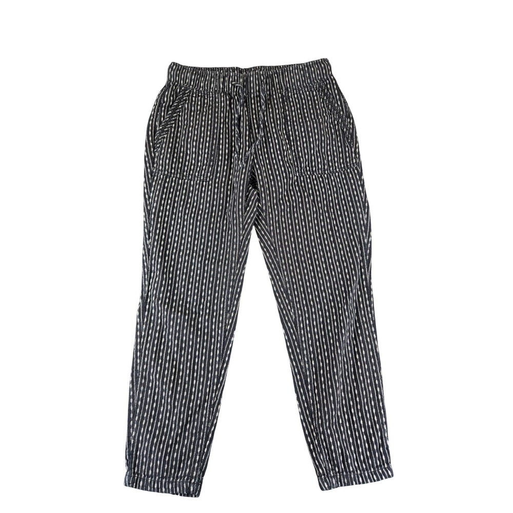 Old Navy Black & White Striped Drawstring Joggers